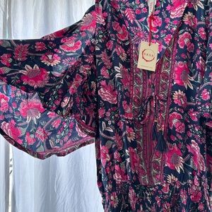 Raga dress bohemian spring summer size small lotus print